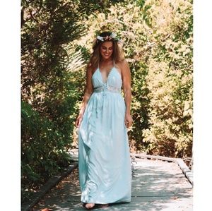 Dusty blue maxi dress